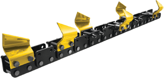 Trencher chain specialized for soft clean ground