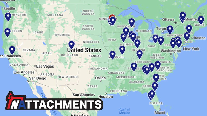 Photo of a map of all TNAttachments dealers